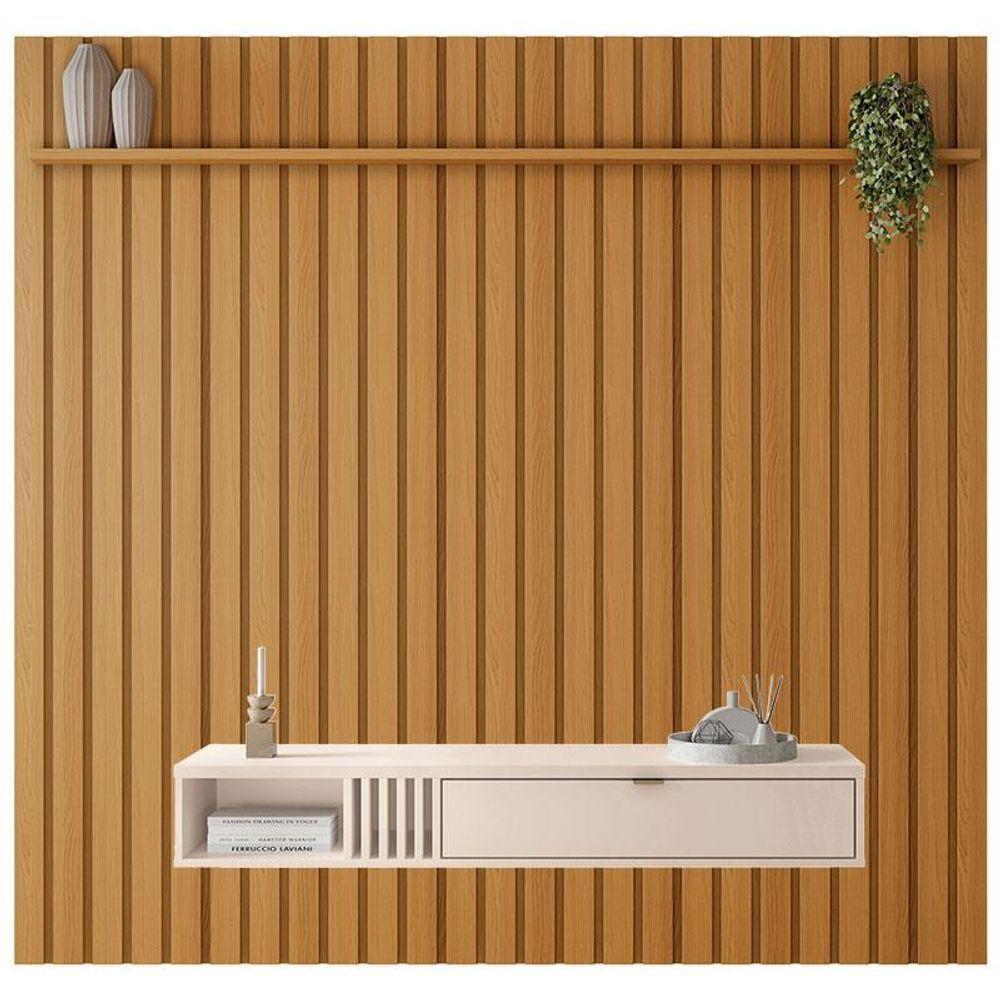 Painel Ripado You Bless 2.2 Cinamomo Off White - Hb Móveis - 1
