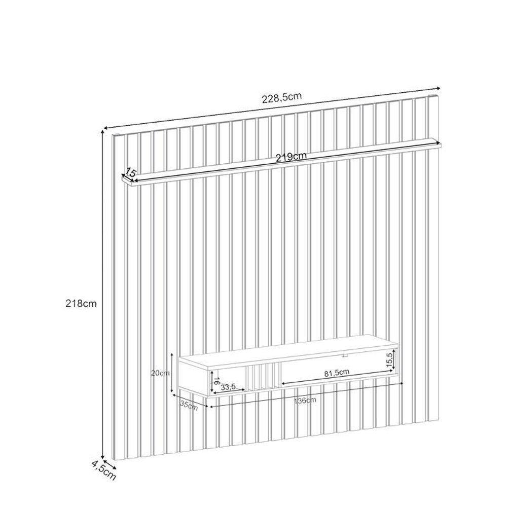 Painel Ripado You Bless 2.2 Cinamomo Off White - Hb Móveis - 4