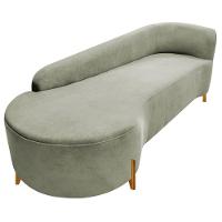 Divã Recamier Orgânico França 160cm Lado Esq Pés Madeira Bouclé Verde Oliva - 3