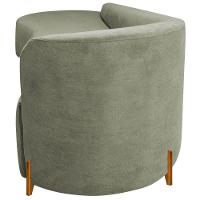 Divã Recamier Orgânico França 160cm Lado Esq Pés Madeira Bouclé Verde Oliva - 5