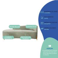 Divã Recamier Orgânico França 160cm Lado Esq Pés Madeira Bouclé Verde Oliva - 7