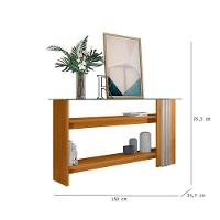 Estante Home Theater Suspenso íris Com Aparador Frizz Cinamomo Off White - Madetec - 5