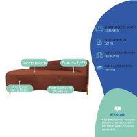 Divã Recamier Orgânico França 160cm Lado Esq Pés Madeira Bouclé Terracota - 7