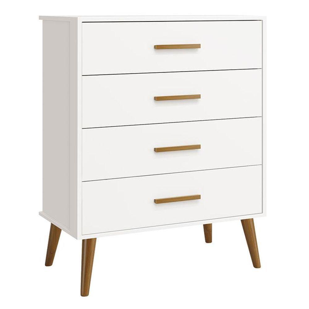 Quarto De Bebê Isis 4 Portas Com Gaveteiro Branco Acetinado Com Colchão Gazin - Reller - 2