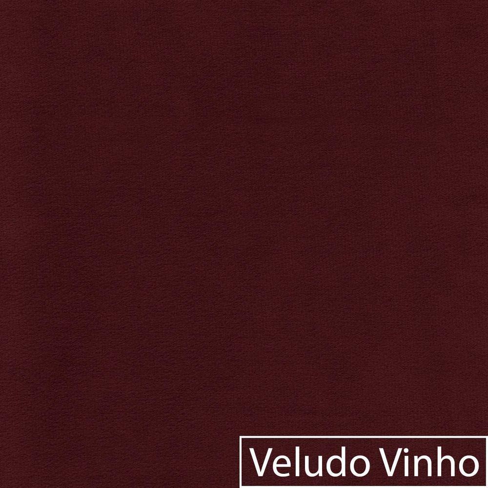 Cabeceira Estofada Egito Spz 160cm Casal Veludo - Amarena Móveis Vinho-2229 - 5