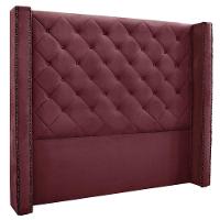 Cabeceira Estofada Egito Spz 160cm Casal Veludo - Amarena Móveis Vinho-2229 - 1