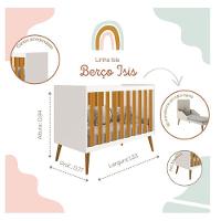 Berço Americano E Guarda Roupa Infantil 3 Portas Isis Branco Acetinado Savana - Reller - 7