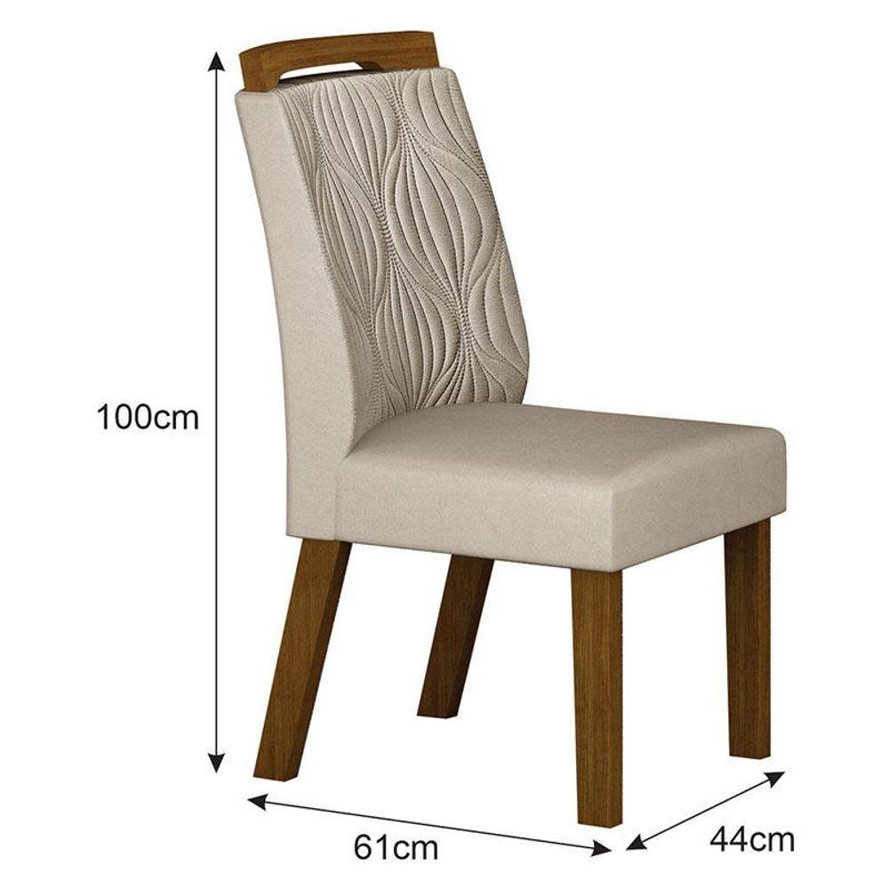 Cadeira Para Mesa De Jantar Ilhéus Mdf Kit 2 Peças Joli Palha - Leifer Móveis - 2
