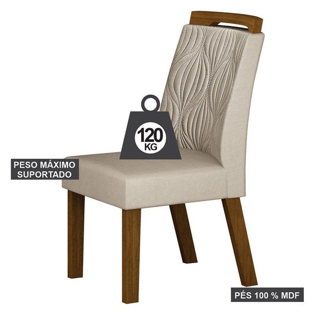 Cadeira Para Mesa De Jantar Ilhéus Mdf Kit 2 Peças Joli Palha - Leifer Móveis - 3