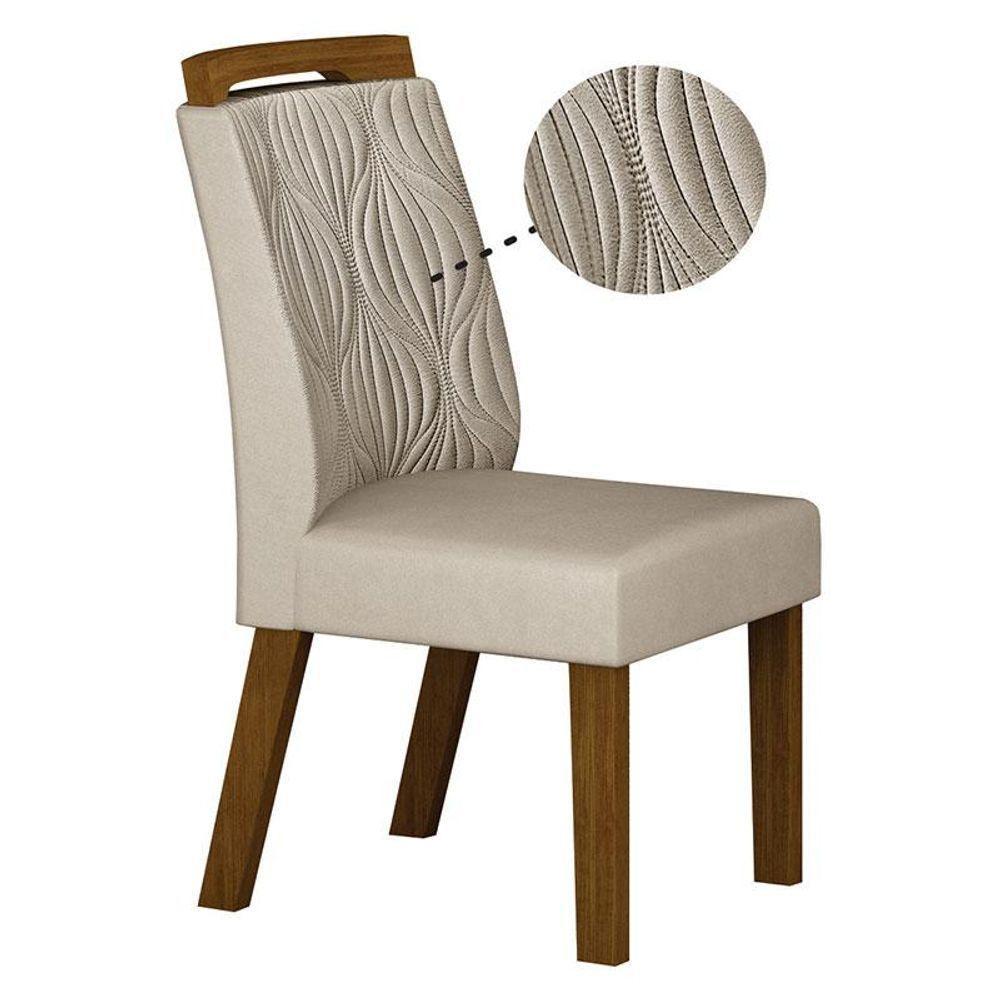 Cadeira Para Mesa De Jantar Ilhéus Mdf Kit 2 Peças Joli Palha - Leifer Móveis - 4