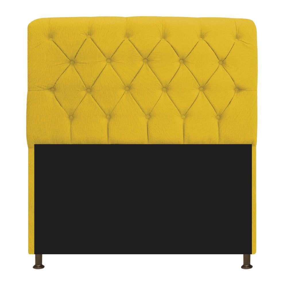 Cabeceira Lady e Recamier Félix 100Cm Solteiro Suede Amarelo - 6
