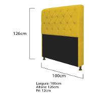 Cabeceira Lady e Recamier Félix 100Cm Solteiro Suede Amarelo - 3