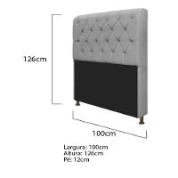 Cabeceira Lady e Recamier Félix 100 Cm Solteiro Suede Cinza - 2