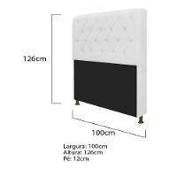 Cabeceira Lady e Recamier Félix 100 Cm Solteiro Branco - 2