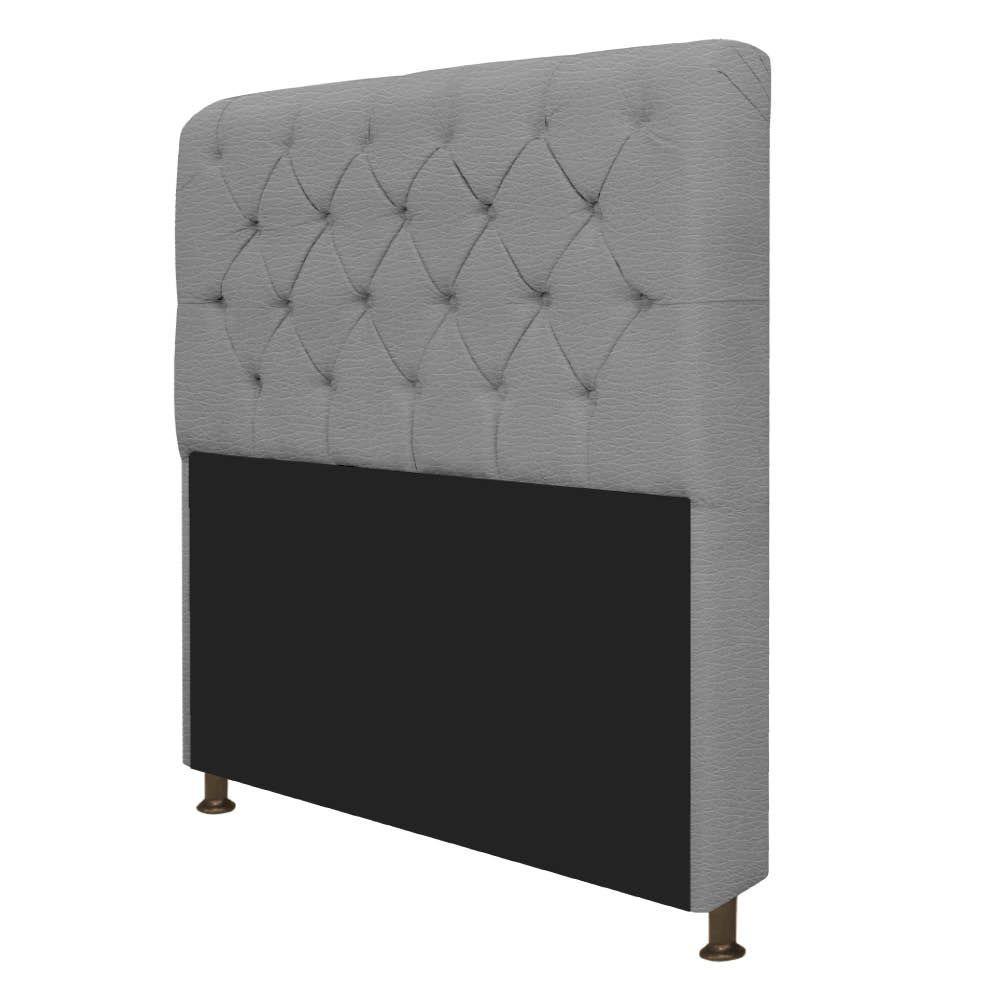 Cabeceira Lady e Recamier Félix 100 Cm Solteiro Cinza - 3
