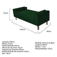 Cabeceira Lady e Recamier Félix 100 Cm Solteiro Suede Verde - 5