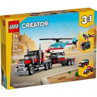 Lego Creator 3 Em 1 Caminhão De Plataforma Com Helicóptero - 270 Peças 31146 - 1