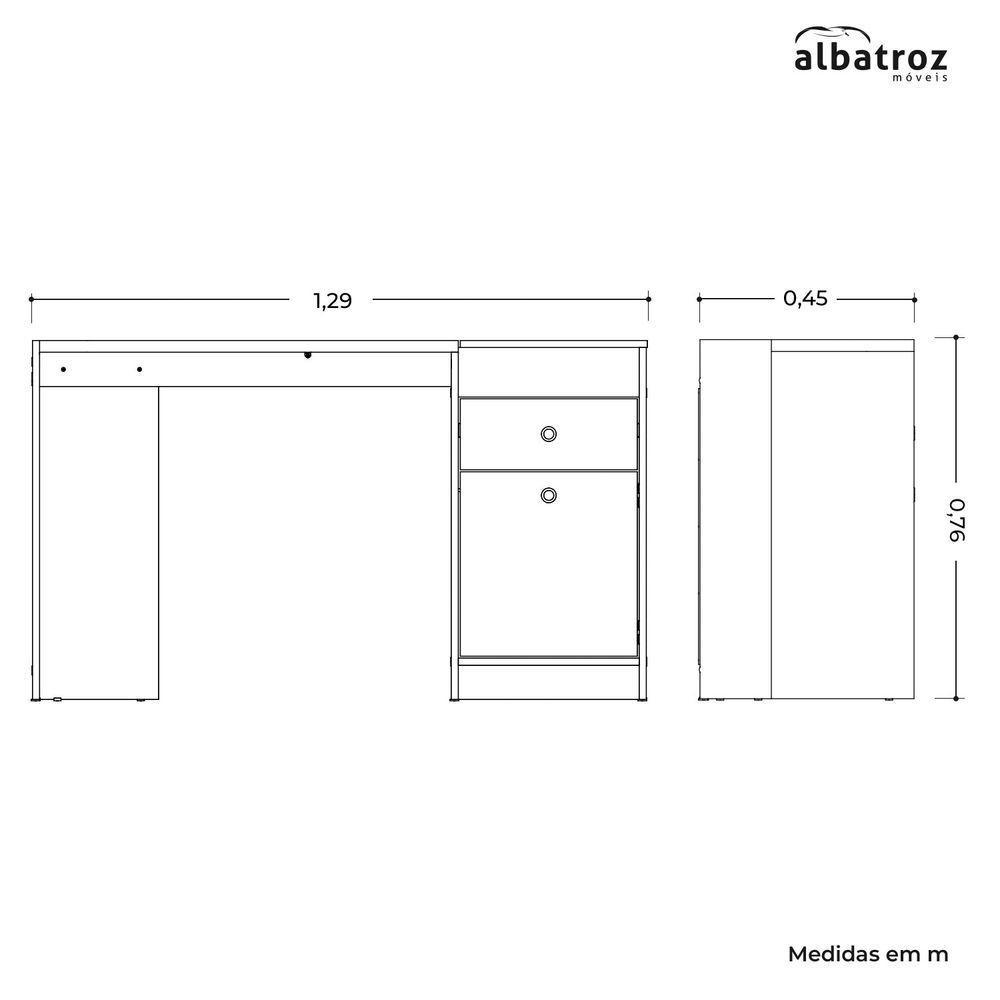 Bancada Camarim Desejo Branco Fosco Liso - Albatroz Móveis - 4