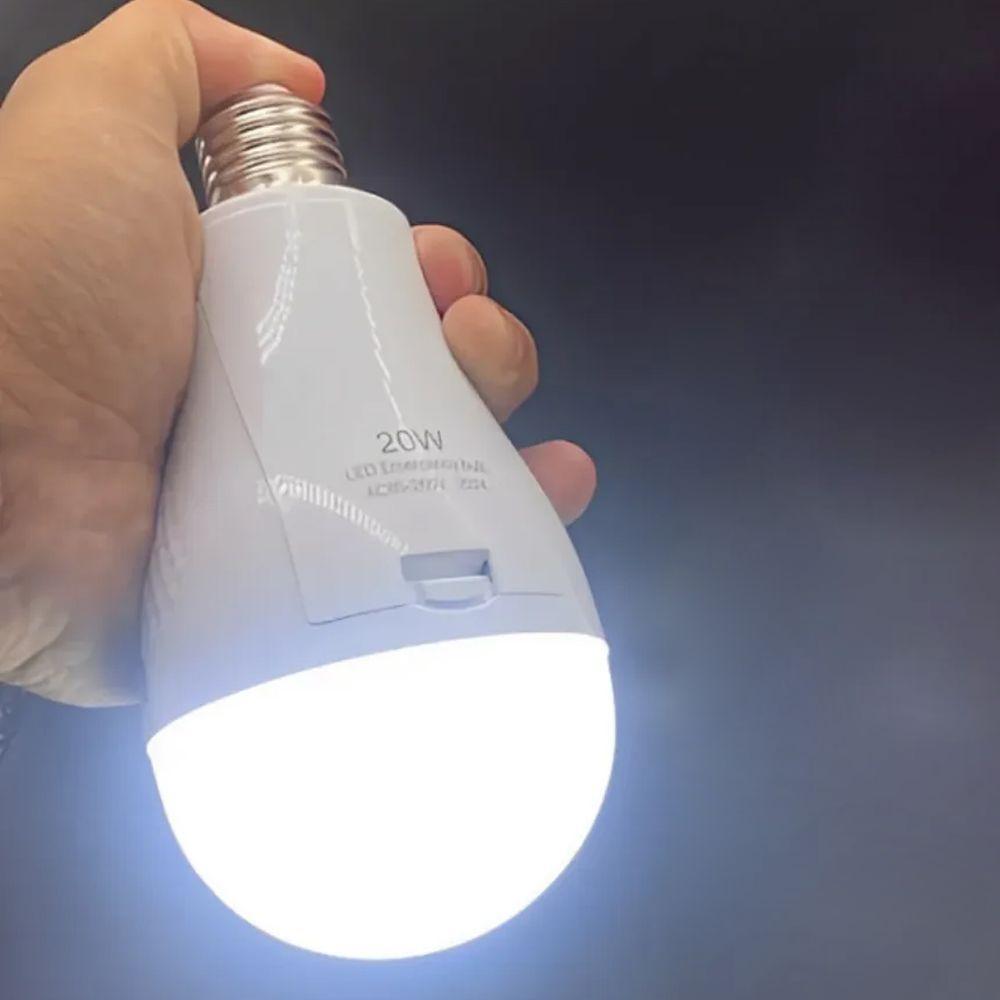 Lampada De Emergencia Inteligente Recarregavel Led E27 Queda De Energia Pesca Trilha Portatil Camping Potente Multiuso - 10