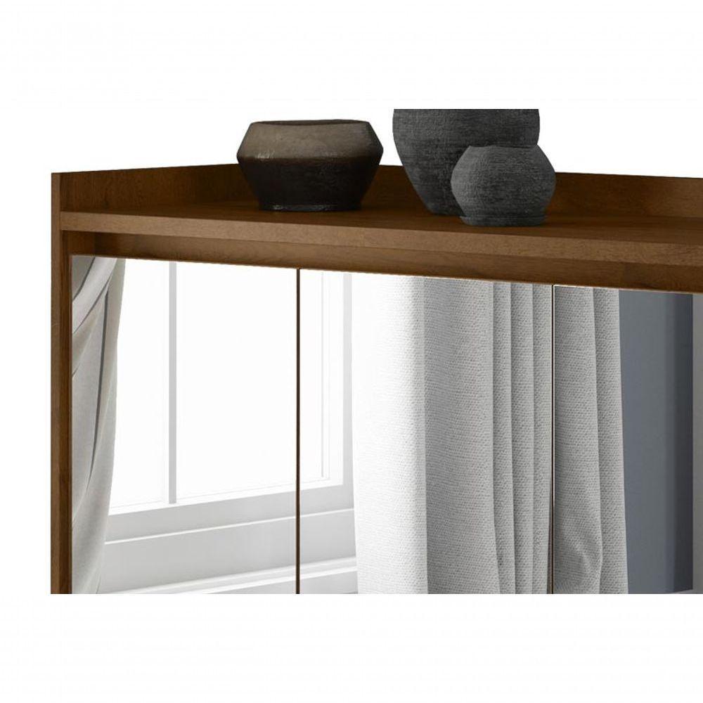 Buffet Aparador Retrô Com Espelho Delux 4 Portas Malbec - Moveisaqui - 3