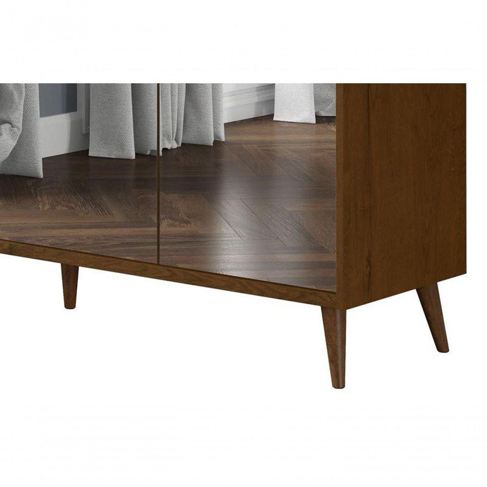 Buffet Aparador Retrô Com Espelho Delux 4 Portas Malbec - Moveisaqui - 4