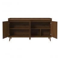 Buffet Aparador Retrô Com Espelho Delux 4 Portas Malbec - Moveisaqui - 5