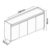 Buffet Aparador Retrô Com Espelho Delux 4 Portas Malbec - Moveisaqui - 7