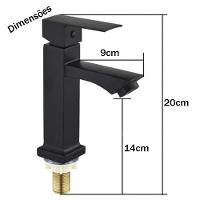 Torneira Banheiro Monocomando Preta Luxo Bancada Moderna Varanda Lavanderia Lavabo Hotel Restaurante Casa - 2