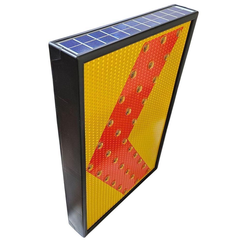 Sinalizador Solar Seta Obra Barra Poste Led Emergencia Transito Engarrafamento Avenida Rodovia Rua Segurança - 2