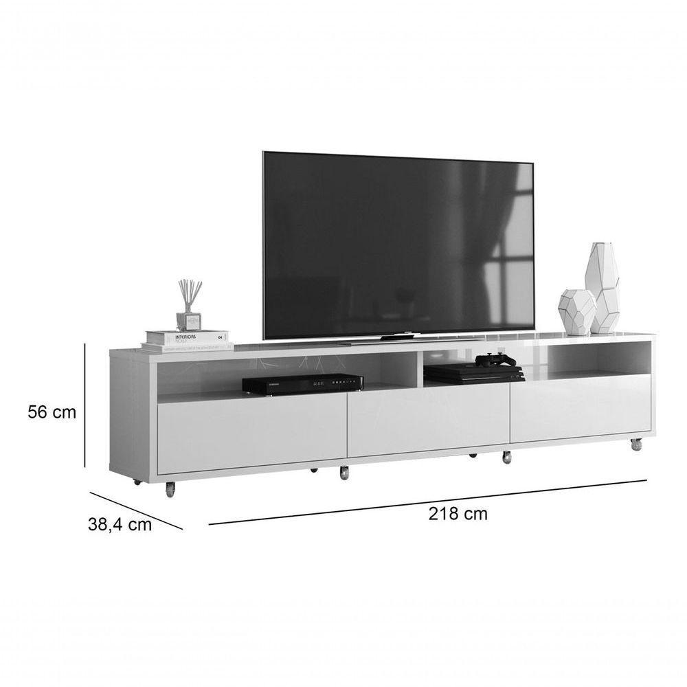 Rack Bancada Para Tv Aspen 2.2 Branco - Moveisaqui - 5