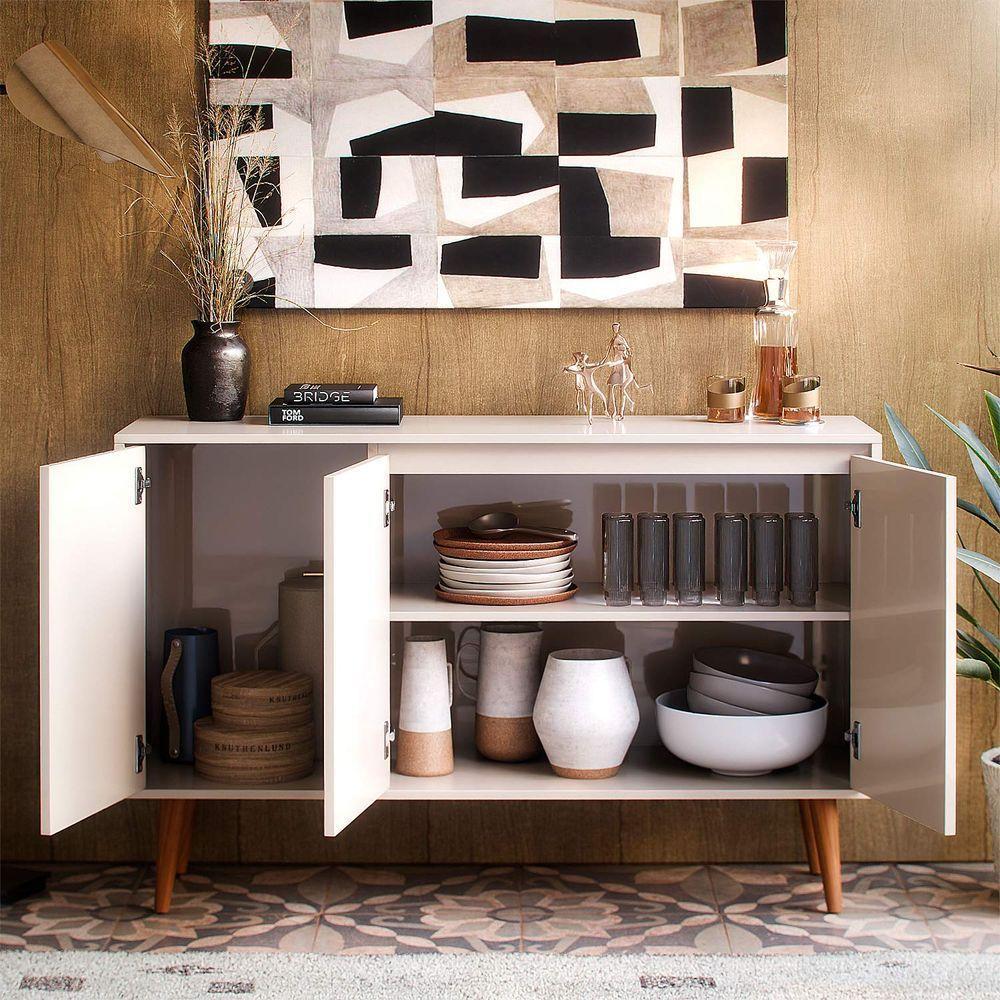 Buffet Aparador Sala De Estar E Jantar Star Off White - Moveisaqui - 3