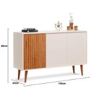 Buffet Aparador Sala De Estar E Jantar Star Off White - Moveisaqui - 6