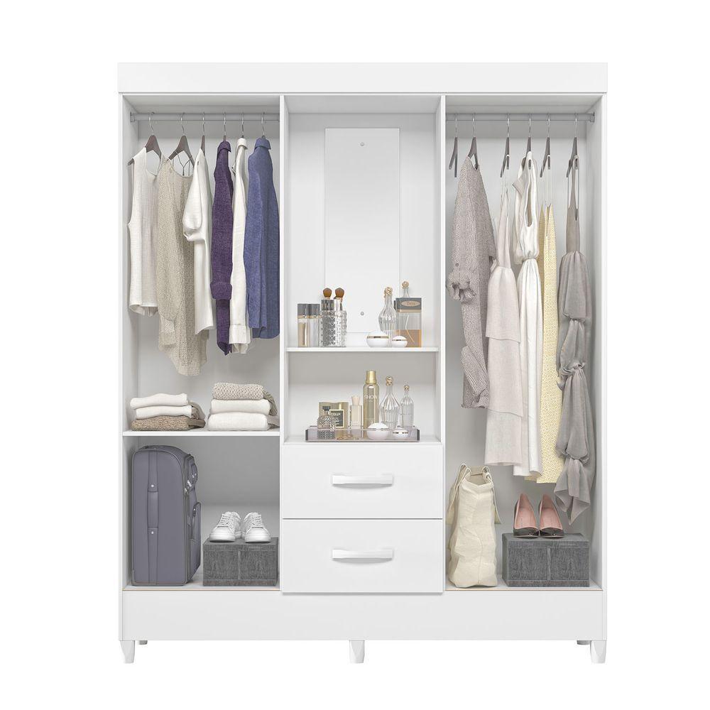 Guarda Roupa Mobi Capelinha Biflex Branco Fosco Liso-rosa Matte - Albatroz Móveis - 5