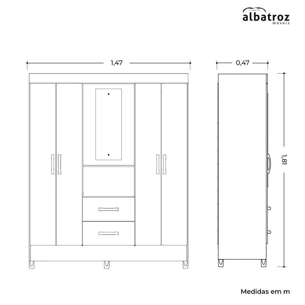 Guarda Roupa Mobi Capelinha Biflex Branco Fosco Liso-rosa Matte - Albatroz Móveis - 7
