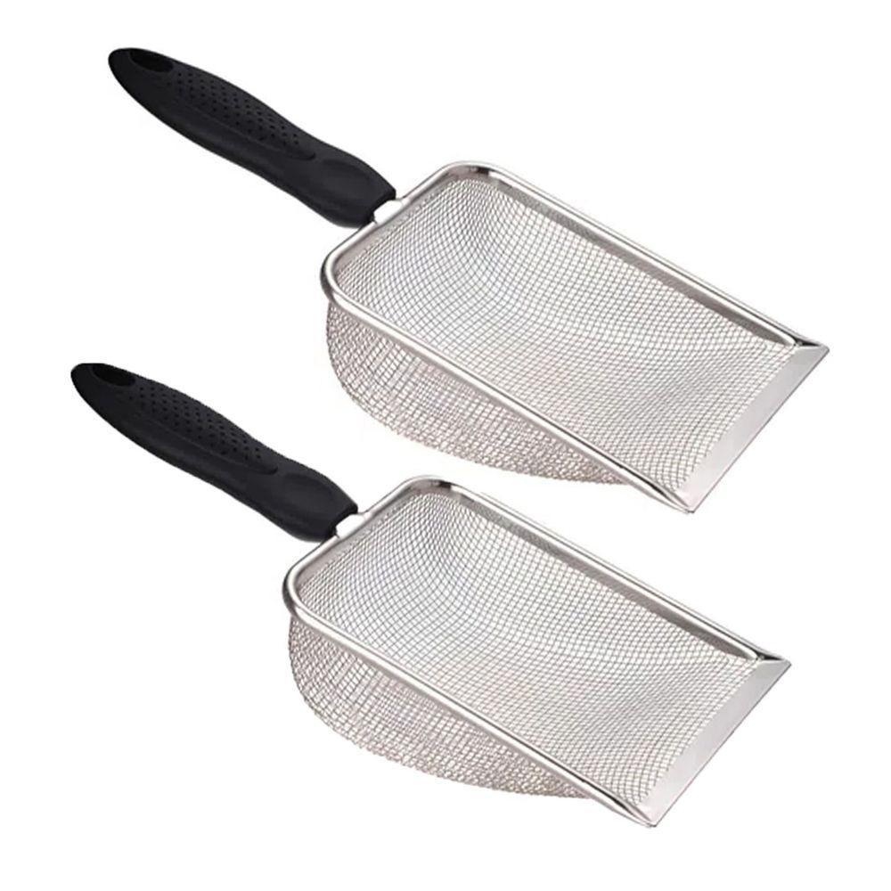 Pa Higienica Cata Fezes Coco Kit 2 Uni Gato Cachorro Animais Estimaçao Aço Inox Limpeza Caixa De Areia Higienizaçao - 1