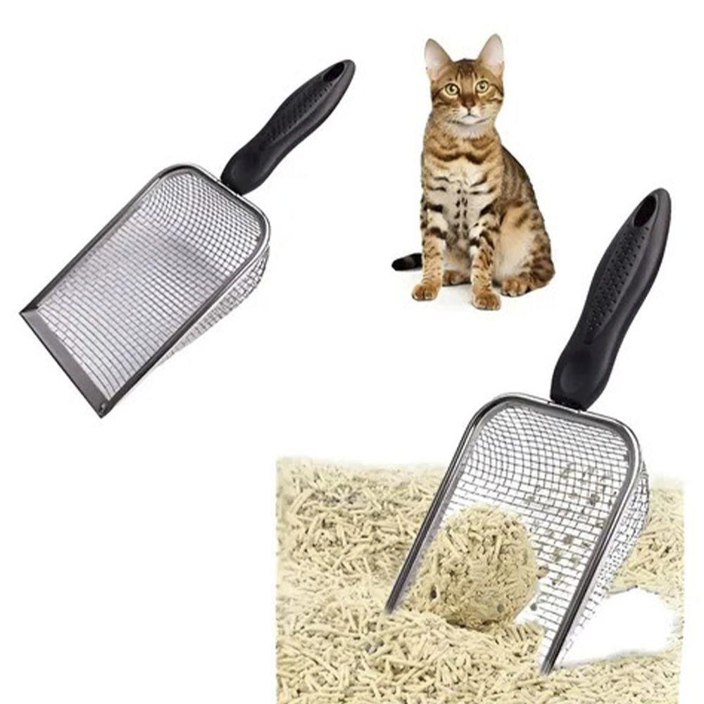 Pa Higienica Cata Fezes Coco Kit 2 Uni Gato Cachorro Animais Estimaçao Aço Inox Limpeza Caixa De Areia Higienizaçao - 6