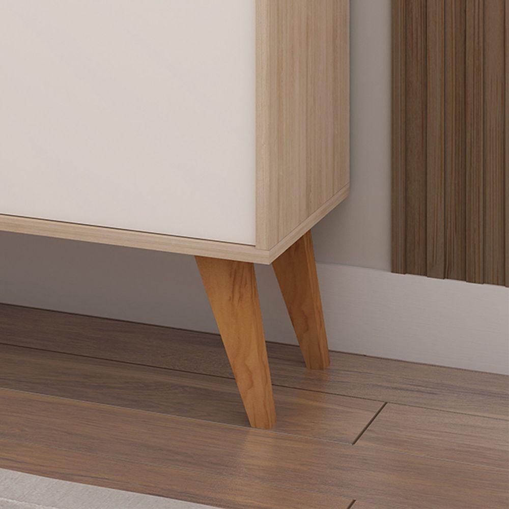 Aparador Buffet Fly 2 Portas Carvalho Com Off White - Móveisaqui - 3