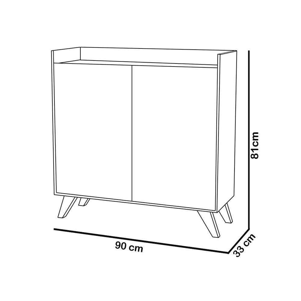 Aparador Buffet Fly 2 Portas Carvalho Com Off White - Móveisaqui - 5