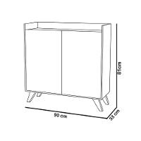 Aparador Buffet Fly 2 Portas Carvalho Com Off White - Móveisaqui - 5