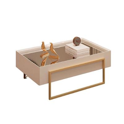 Mesa De Centro Kika De Sala Hall Moderna Com Espelho Pes Em Metal Off White