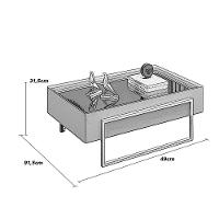Mesa De Centro Kika De Sala Hall Moderna Com Espelho Pes Em Metal Off White - 6