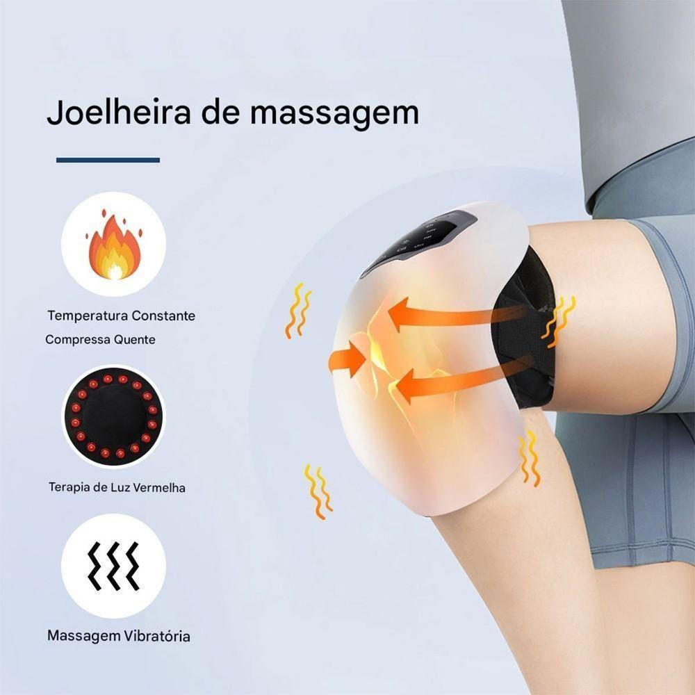 Massageador De Joelho Vibraçao Aquecimento Tensao Muscular Alivia Dor Lesao Articulaçao Massagem Confortavel Relaxante - 7