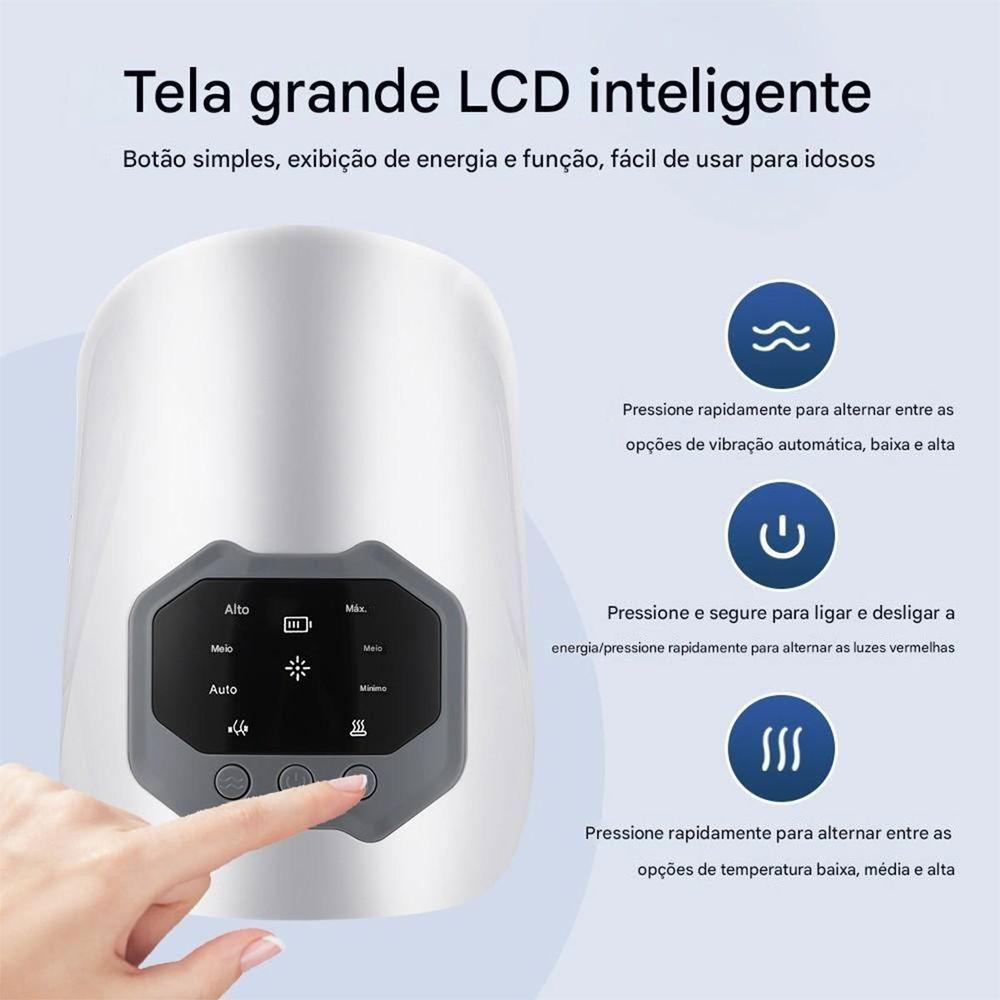 Massageador De Joelho Vibraçao Aquecimento Tensao Muscular Alivia Dor Lesao Articulaçao Massagem Confortavel Relaxante - 10