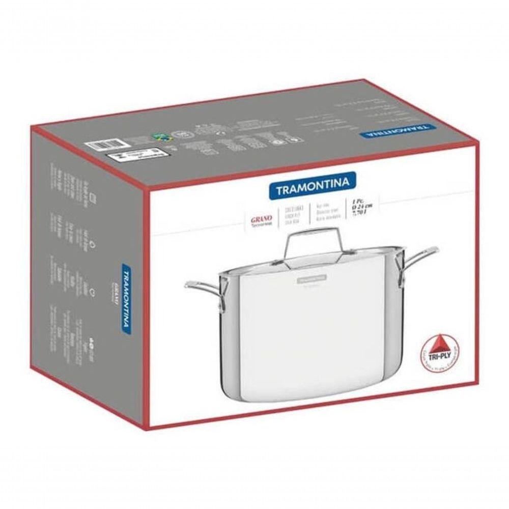 Caldeirão Tramontina Grano 24cm Em Inox Com Corpo Triplo - 3