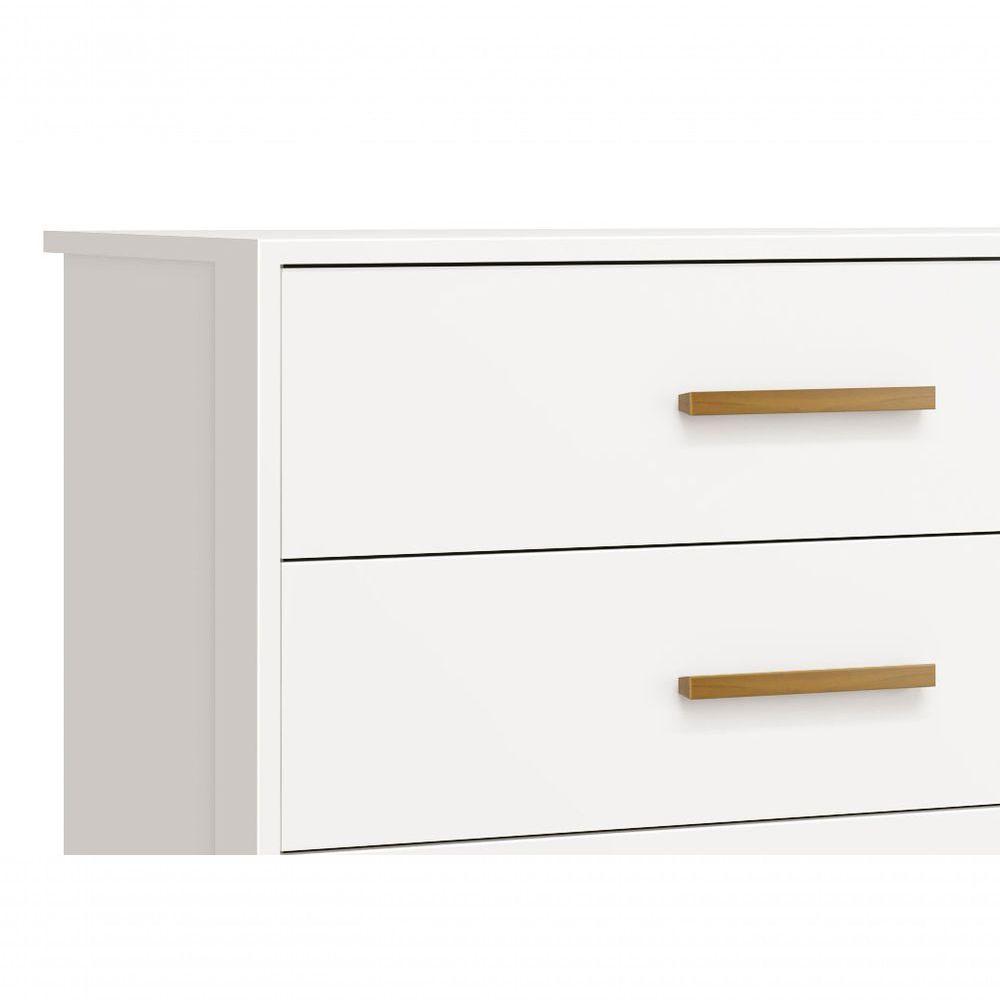 Cômoda Gaveteira Retrô Isis Branco Fosco - Moveisaqui - 3