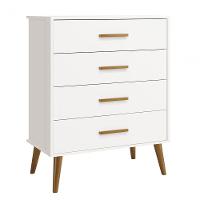 Cômoda Gaveteira Retrô Isis Branco Fosco - Moveisaqui - 1