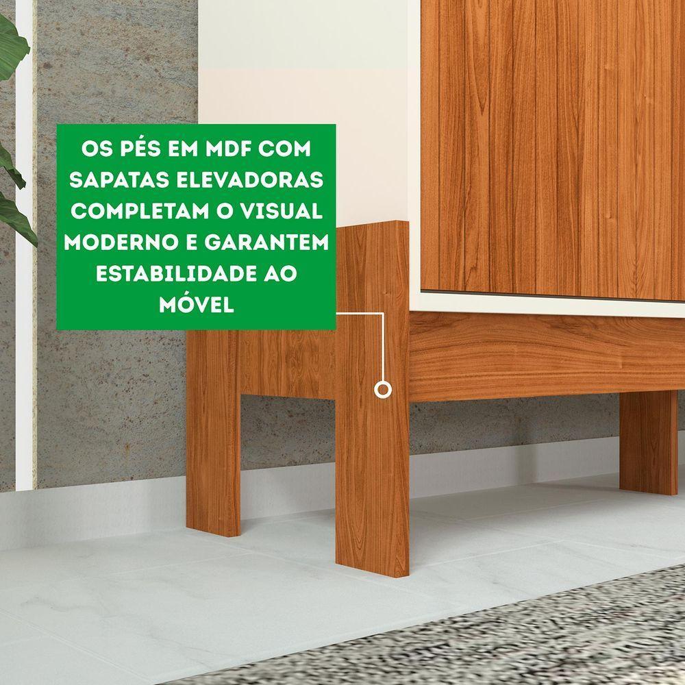 Home Rack Painel 1.2 Wood Sala Para Tv De 42 Polegadas Cinamomo Mel Com Off White - 4