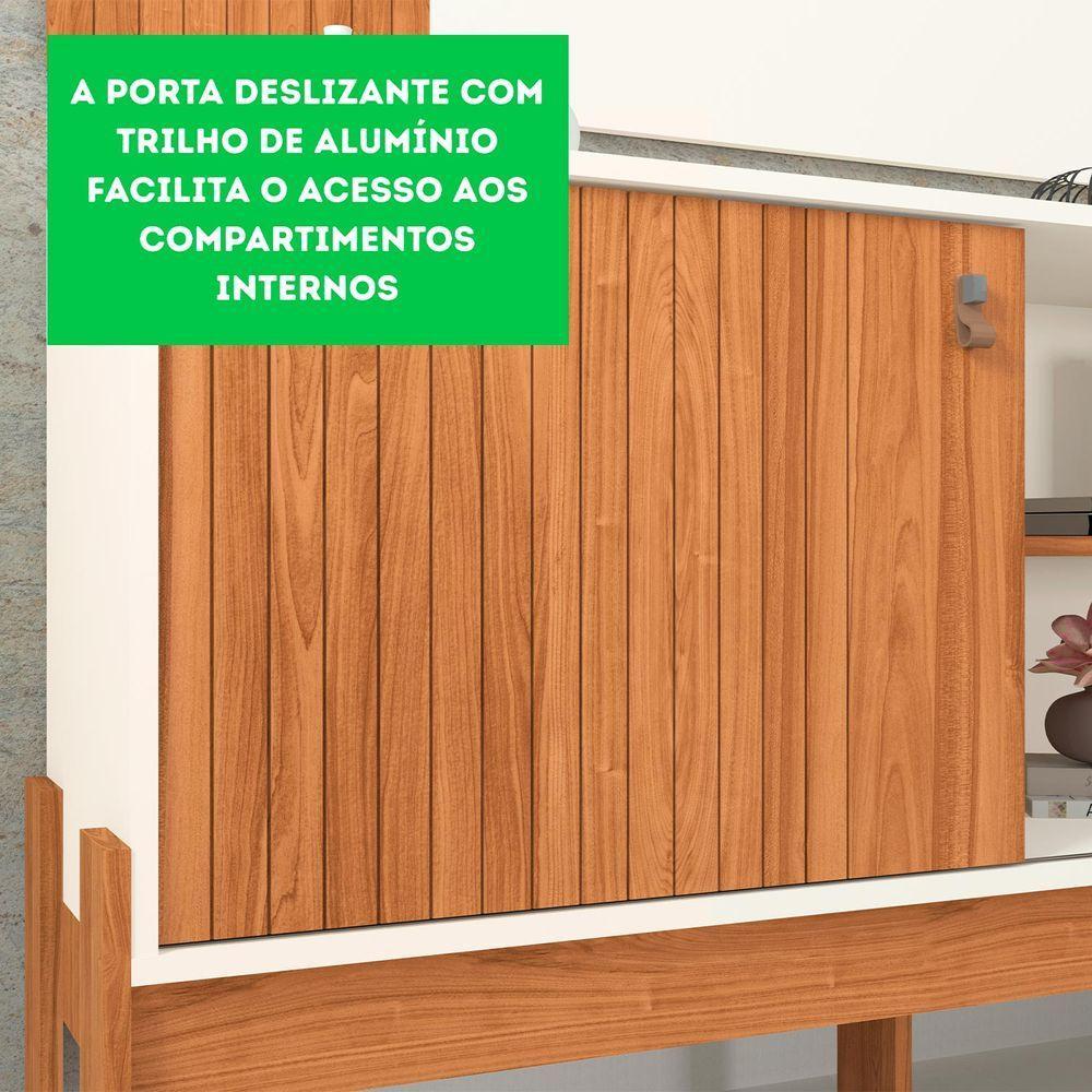Home Rack Painel 1.2 Wood Sala Para Tv De 42 Polegadas Cinamomo Mel Com Off White - 5