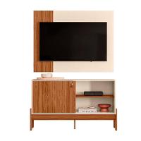 Home Rack Painel 1.2 Wood Sala Para Tv De 42 Polegadas Cinamomo Mel Com Off White - 1