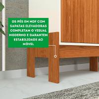 Home Rack Painel 1.2 Wood Sala Para Tv De 42 Polegadas Cinamomo Mel Com Off White